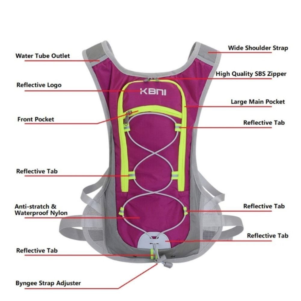 NWT KBNI Hydration Backpack Gray‎ and Purple - Picture 3 of 9